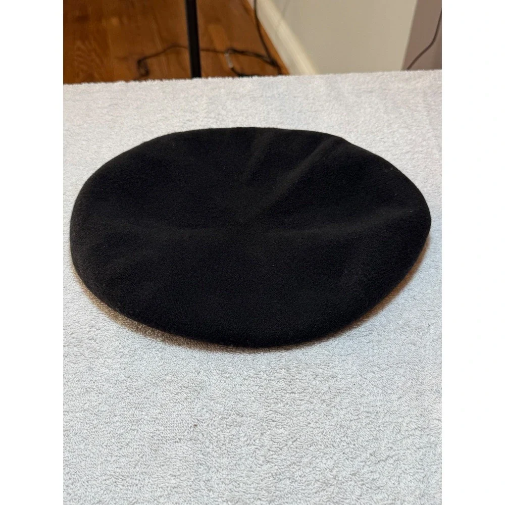 US Army Black Wool Beret with Blue Star Flash Military Headwear Hat